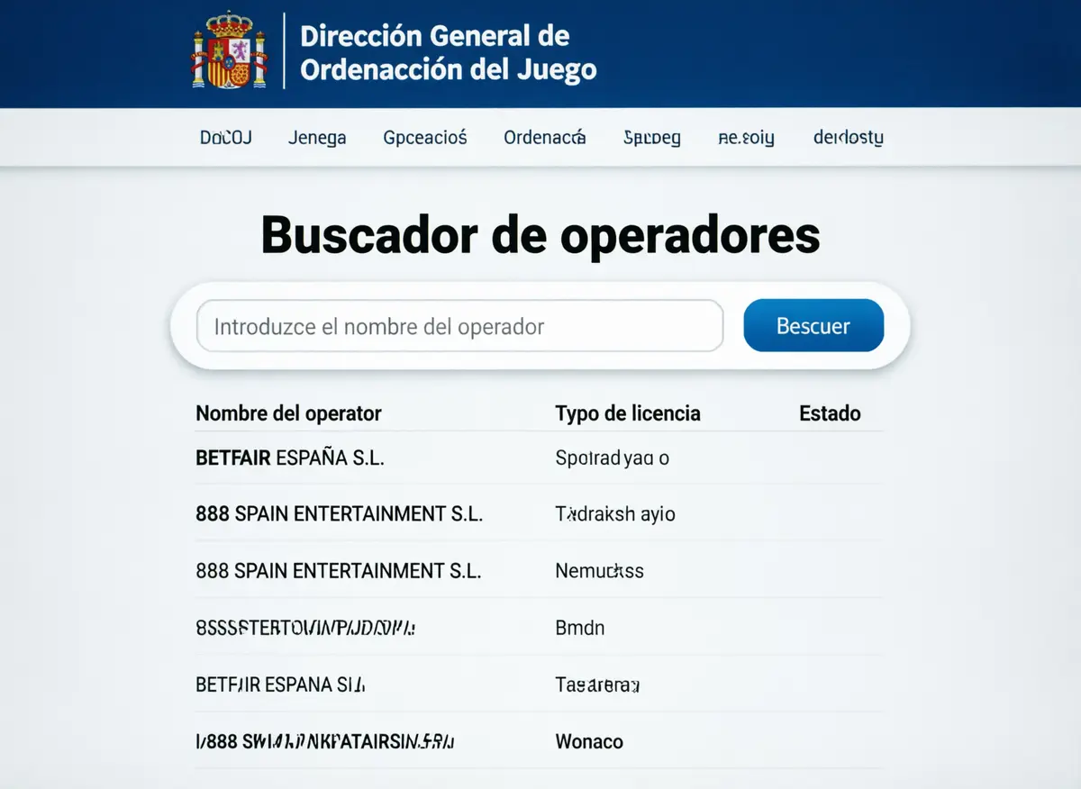 Buscador oficial de operadores con licencia de la DGOJ